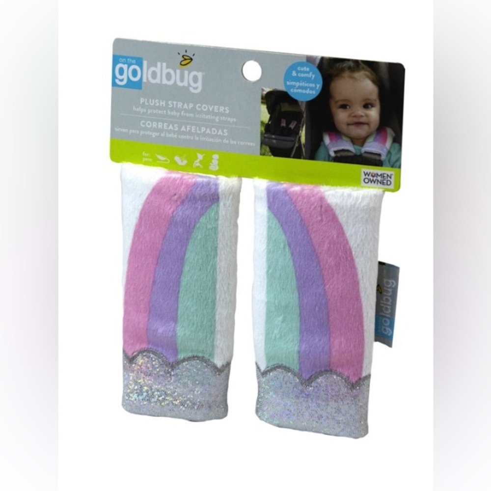 On The GOldbug Plush Rainbow Strap Covers